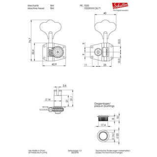Басовый тюнер Schaller BM 1R BC Schaller BM Bass Tuner 1R BC
