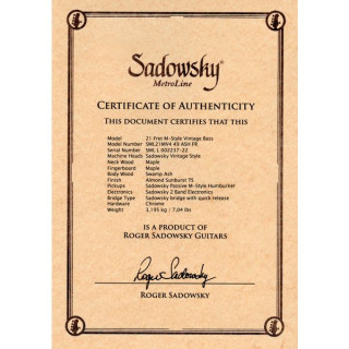 Sadowsky MetroLine 21-4 Vintage AS TS Sadowsky MetroLine 21-4 Vintage AS TS