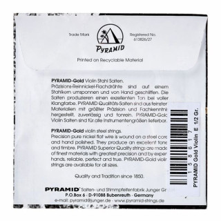 Струна для скрипки Пирамидальная золотая скрипичная струна E1/2 Pyramid Gold Violin String E1/2