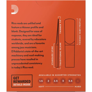 Даддарио Деревянные духовые инструменты Rico Eb кларнет 2.5 DAddario Woodwinds Rico Eb Clarinet 2.5