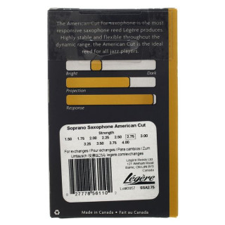 Трость для саксофона Legere American Cut Soprano Sax 2.75 Legere American Cut Soprano Sax 2.75